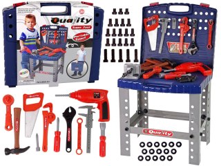 LEAN Toys Zestaw Narzędzi w Walizce Wiertarka Stolik Warsztat Akcesoria