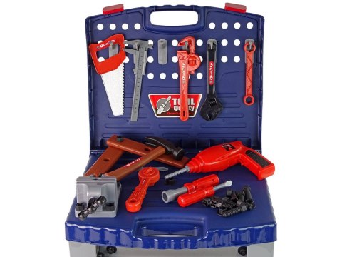 LEAN Toys Zestaw Narzędzi w Walizce Wiertarka Stolik Warsztat Akcesoria