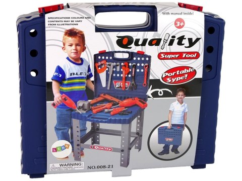 LEAN Toys Zestaw Narzędzi w Walizce Wiertarka Stolik Warsztat Akcesoria