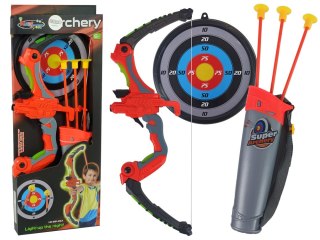 LEAN Toys Zestaw Strzelecki Łuk Tarcza Strzały Przyssawki Pomarańczowy 62 cm