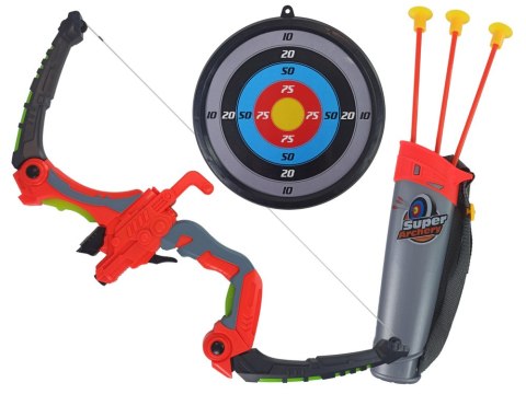 LEAN Toys Zestaw Strzelecki Łuk Tarcza Strzały Przyssawki Pomarańczowy 62 cm