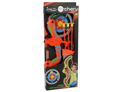LEAN Toys Zestaw Strzelecki Łuk Tarcza Strzały Przyssawki Pomarańczowy 62 cm