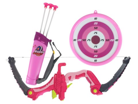 LEAN Toys Zestaw Strzelecki Łuk Tarcza Strzały Przyssawki Różowy 62 cm