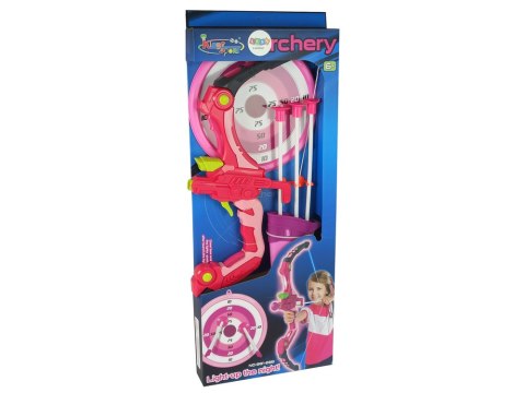 LEAN Toys Zestaw Strzelecki Łuk Tarcza Strzały Przyssawki Różowy 62 cm